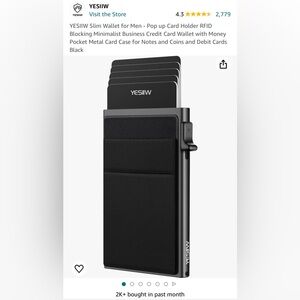 New in box slim hard shell card wallet